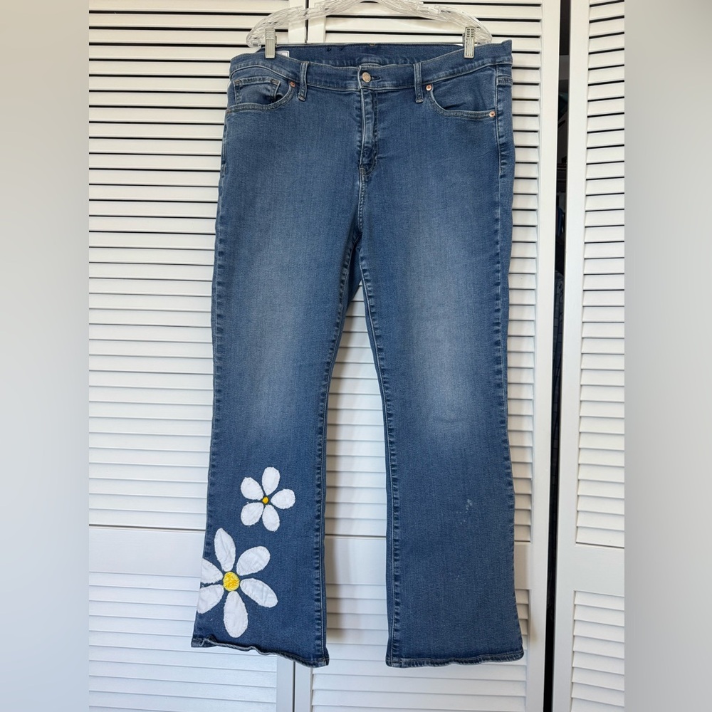 GAP Blue Floral Baby Boot Denim